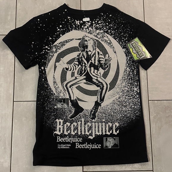 Beetlejuice Other - Beetlejuice Black Spiral Graphic Tee
